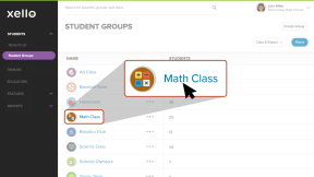 Student Groups page open with a list of student groups. Math Class is highlighted with cursor hovering over it